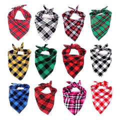 Christmas Pet Bandana Scarf Plaid Festive Design for Dogs Cats
