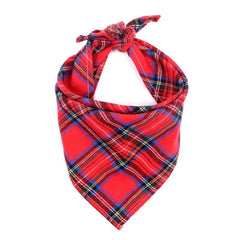 Christmas Pet Bandana Scarf Plaid Festive Design for Dogs Cats