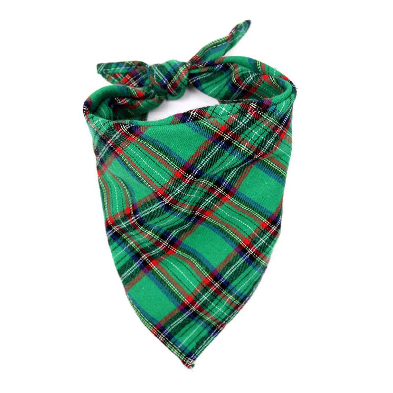 Christmas Pet Bandana Scarf Plaid Festive Design for Dogs Cats