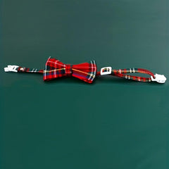Plaid Print Bow Tie for Cat or Small Dog Adjustable Collar