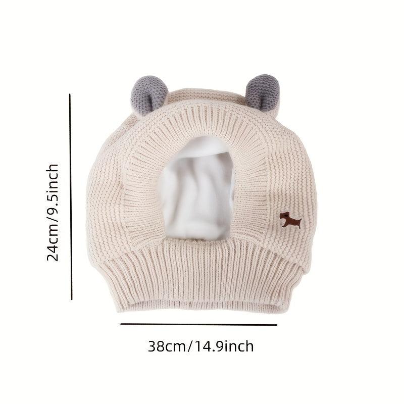 Dog Rabbit Ear Knitted Hat for Warmth & Comfort