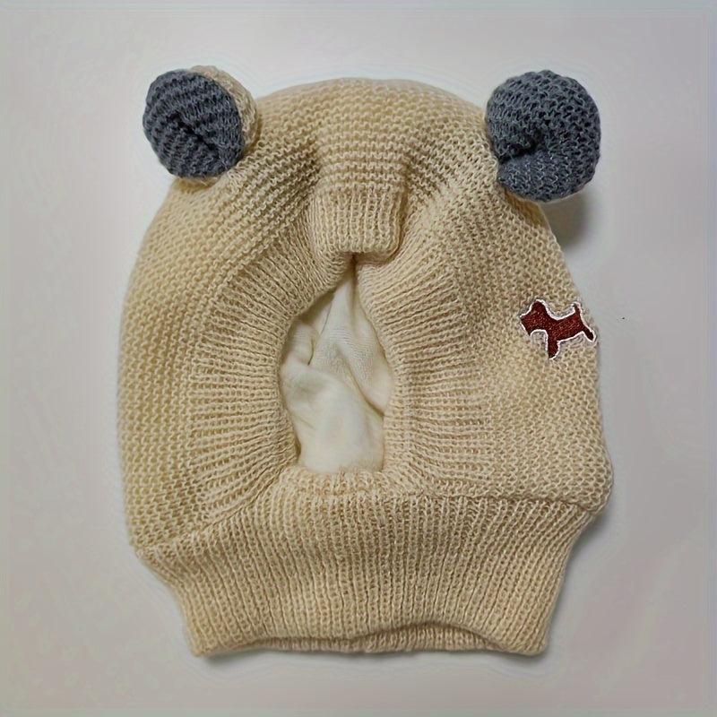 Dog Rabbit Ear Knitted Hat for Warmth & Comfort