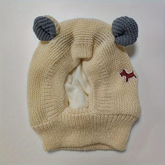 Dog Rabbit Ear Knitted Hat for Warmth & Comfort