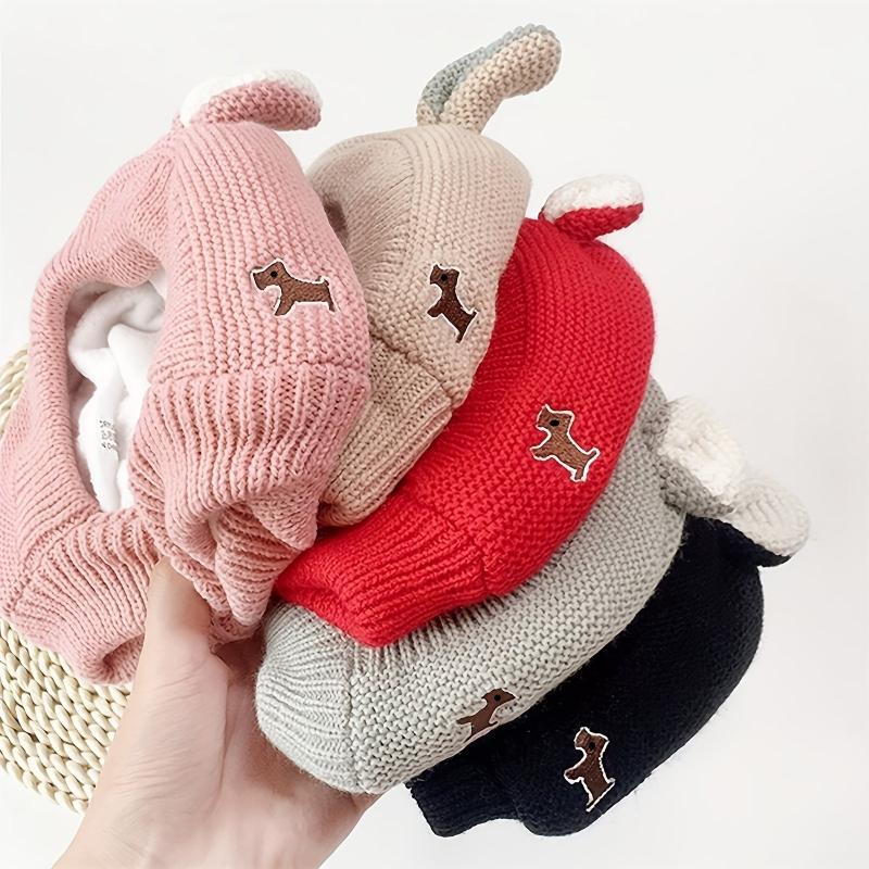 Dog Rabbit Ear Knitted Hat for Warmth & Comfort