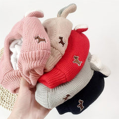 Dog Rabbit Ear Knitted Hat for Warmth & Comfort