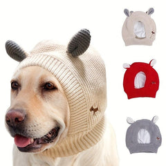 Dog Rabbit Ear Knitted Hat for Warmth & Comfort