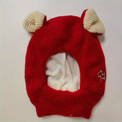 Dog Rabbit Ear Knitted Hat for Warmth & Comfort