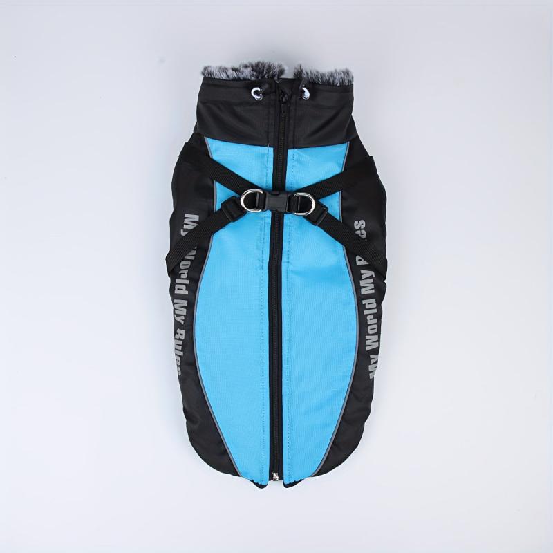 Reflective Warm Collar Jacket Waterproof Windbreaker Coat for Medium Large Dog