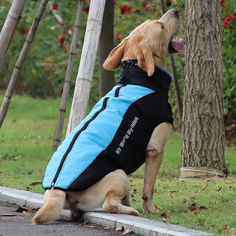 Reflective Warm Collar Jacket Waterproof Windbreaker Coat for Medium Large Dog