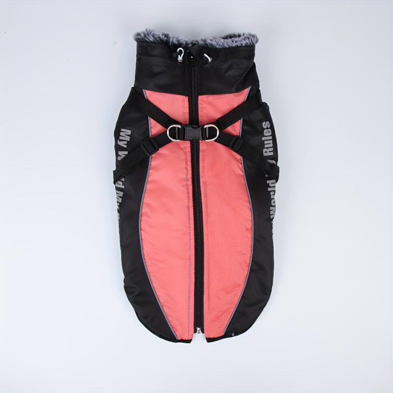 Reflective Warm Collar Jacket Waterproof Windbreaker Coat for Medium Large Dog