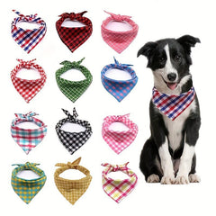 Classic Plaid Dog Bandana Christmas Pet Accessories