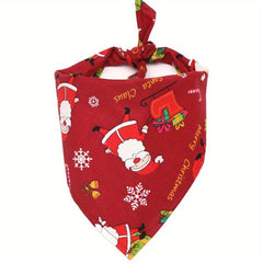 Christmas Pet Bandanas Santa & Tree Graphic Scarf Holiday Bib for Pets