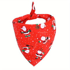 Christmas Pet Bandanas Santa & Tree Graphic Scarf Holiday Bib for Pets