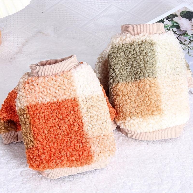 Block Pet Lamb Fleece Sweater For Winter Dog Clothes