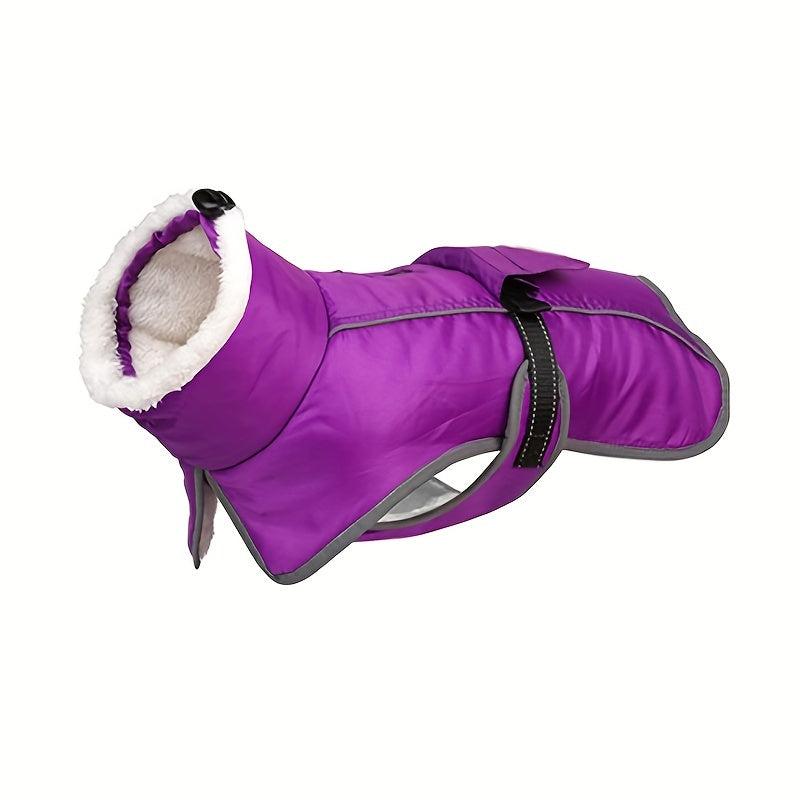 Winter Dog Coat Waterproof Warm Dog Turtleneck Reflective Jacket