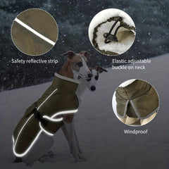 Winter Dog Coat Waterproof Warm Dog Turtleneck Reflective Jacket