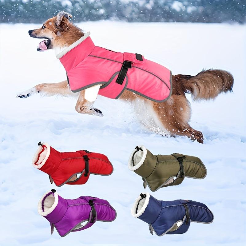 Winter Dog Coat Waterproof Warm Dog Turtleneck Reflective Jacket