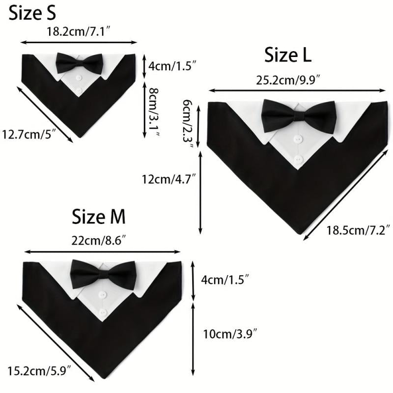 Bowknot Decorated Pet Bandana for Cats and Dogs Wedding Suit