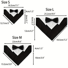 Bowknot Decorated Pet Bandana for Cats and Dogs Wedding Suit