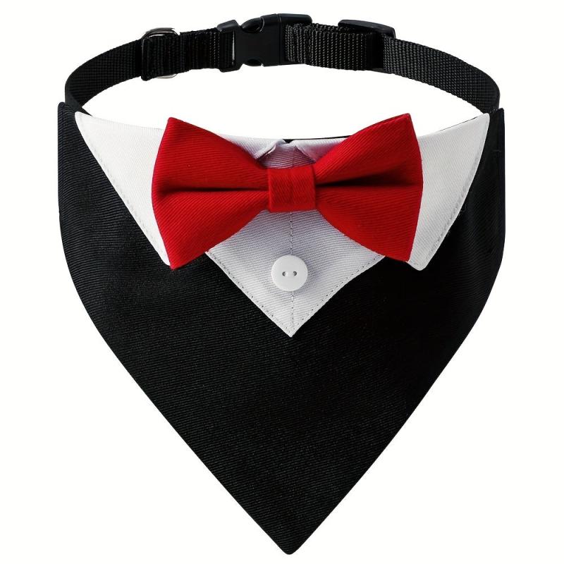 Bowknot Decorated Pet Bandana for Cats and Dogs Wedding Suit