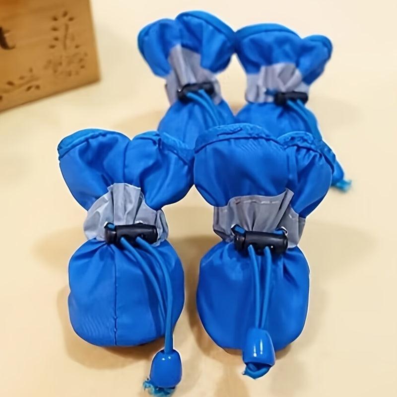 4pcs Soft Dog Shoes Waterproof Paw Protectors For Small Dogs And Cats