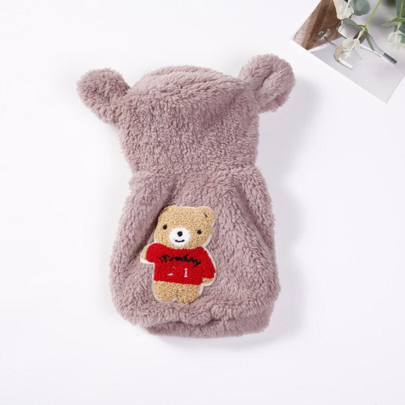 Pet Bear Fleece Dog Clothes Jacket Warm Costume