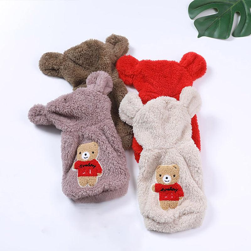 Pet Bear Fleece Dog Clothes Jacket Warm Costume