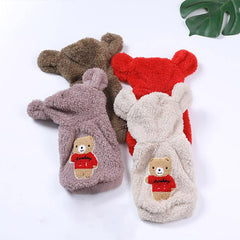 Pet Bear Fleece Dog Clothes Jacket Warm Costume