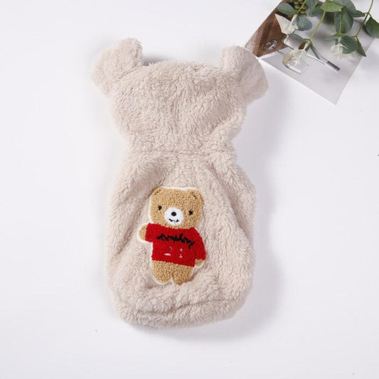 Pet Bear Fleece Dog Clothes Jacket Warm Costume