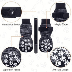 4pcs Waterproof Non Slip Anti Scald Dog Socks Puppy Shoes
