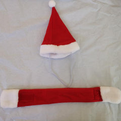 Cat Santa Hat With Scarf Christmas Costume Funny Pet Christmas Hat