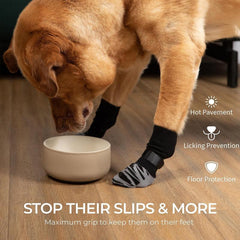 4pcs Anti Slip Dog Socks With Straps Traction For Indoor On Hardwood Floor