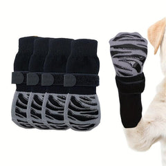 4pcs Anti Slip Dog Socks With Straps Traction For Indoor On Hardwood Floor