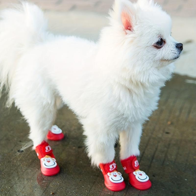 Adorable Cartoon Monkey Pattern Rain Boots for Pets