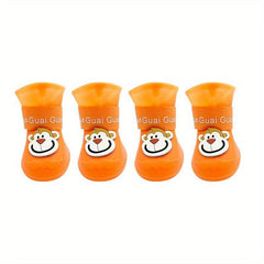 Adorable Cartoon Monkey Pattern Rain Boots for Pets