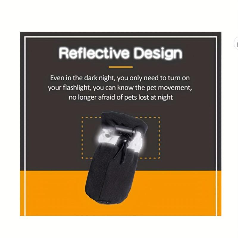 4pcs Dog Shoes Reflective Straps Anti Slip Dog Boots