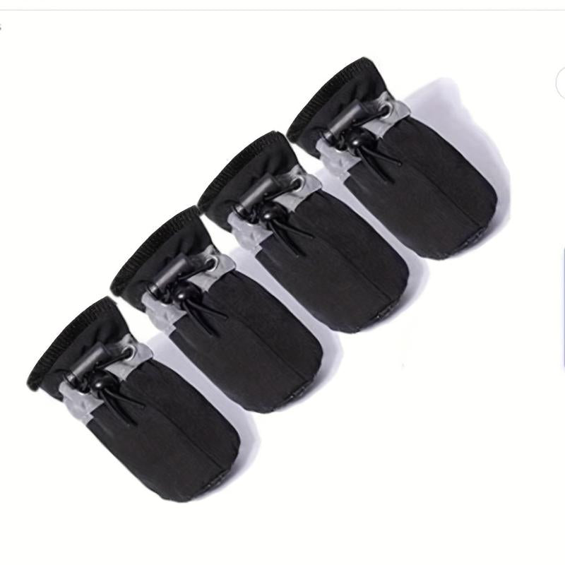 4pcs Dog Shoes Reflective Straps Anti Slip Dog Boots