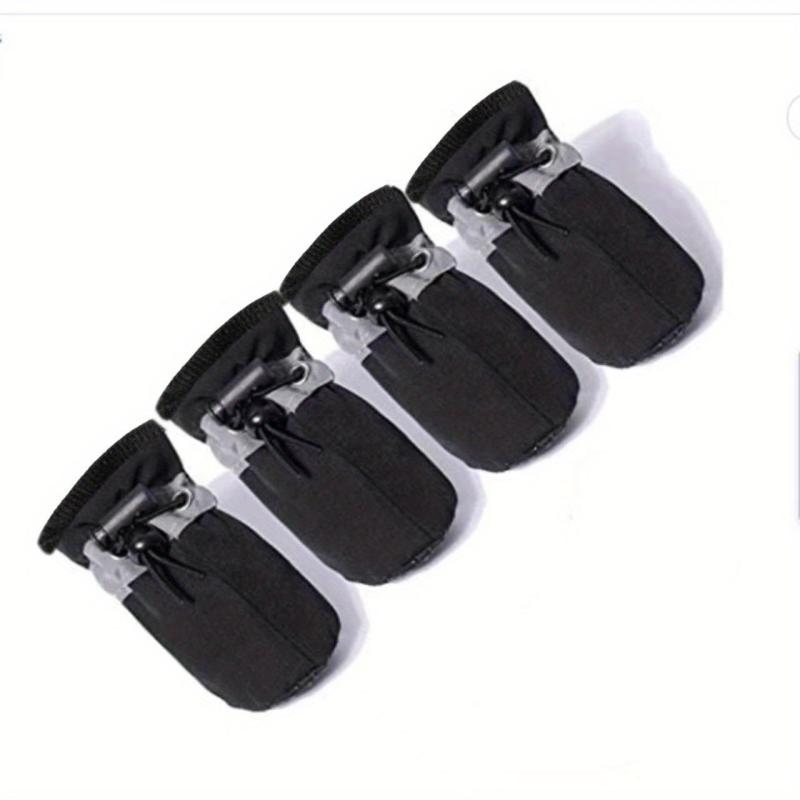 4pcs Dog Shoes Reflective Straps Anti Slip Dog Boots