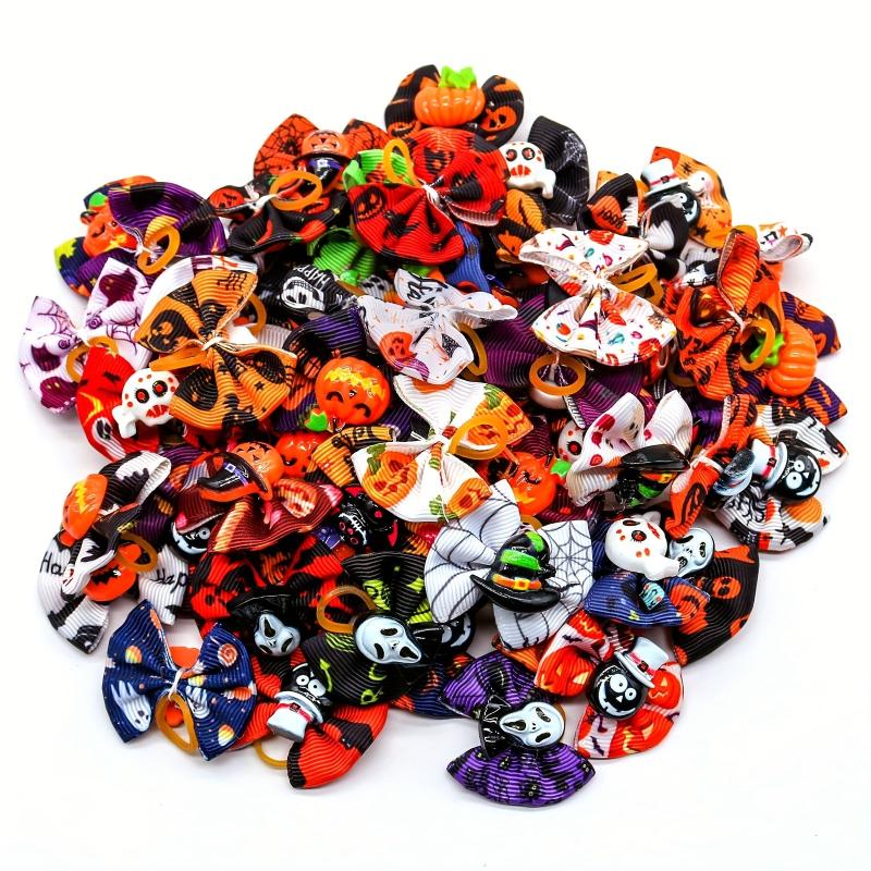20pcs Elastic Halloween Decor Rubber Bands for Pet Hair