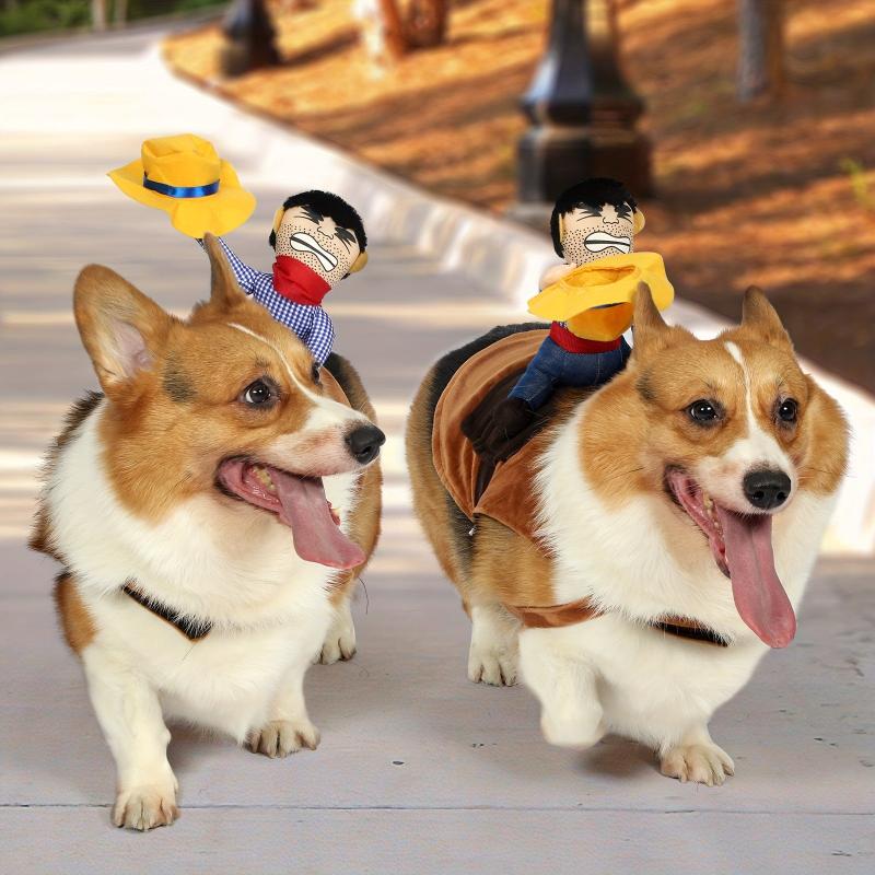 Halloween Cowboy Rider Dog Costume for Medium & Large Dogs