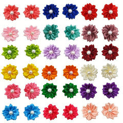 10pcs Dog Hair Bows Mix Colors Pearls Rubber Bands Grooming Puppies