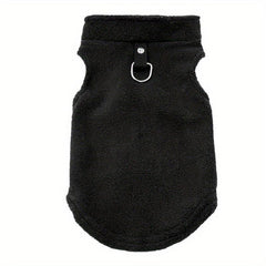 Winter Fleece Pet Dog Coat Jacket With D-ring Leash Attachment