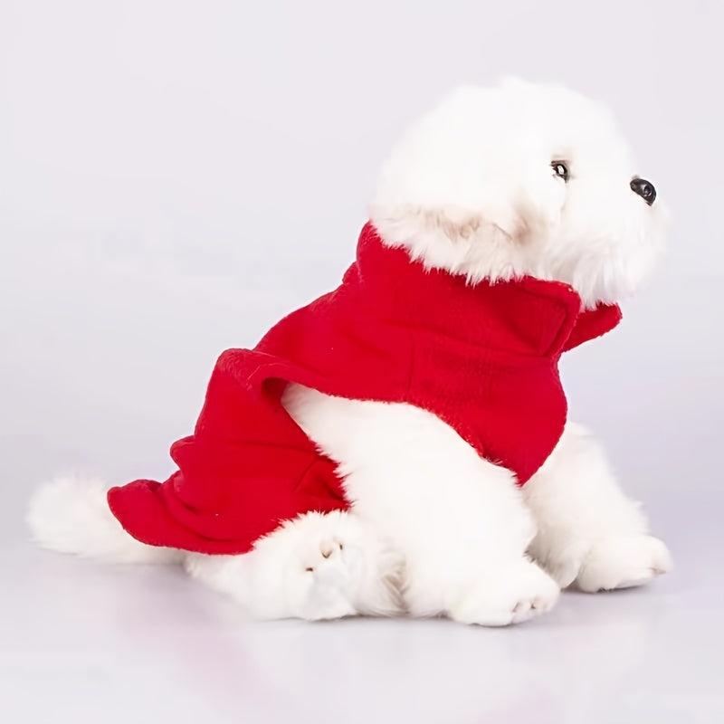 Winter Fleece Pet Dog Coat Jacket With D-ring Leash Attachment