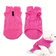 Winter Fleece Pet Dog Coat Jacket With D-ring Leash Attachment