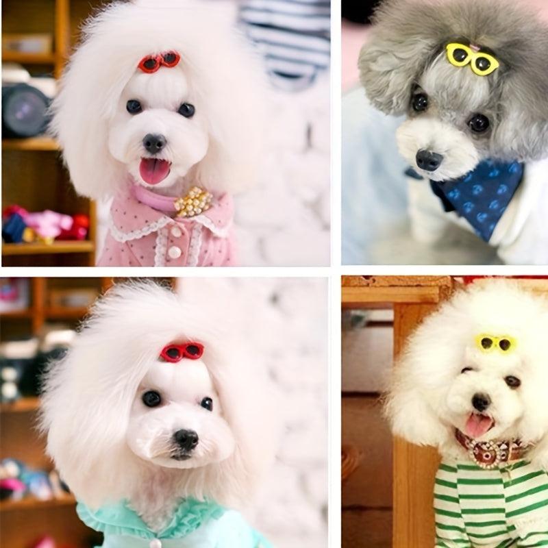 Oval Sunglasses Hair Clips for Pets Fashionable Accessories