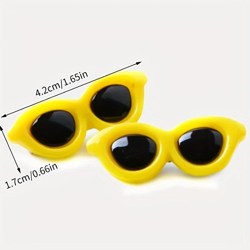 Oval Sunglasses Hair Clips for Pets Fashionable Accessories