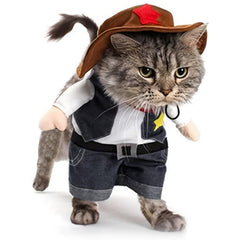 Funny Cowboy Costume for Cats Halloween Parties