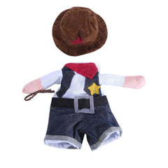 Funny Cowboy Costume for Cats Halloween Parties