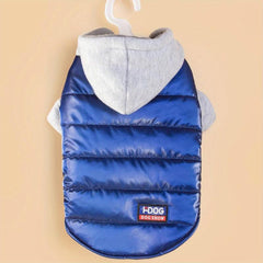 Cotton Padded Dog Coat Hooded Pet Coat Cold Weather Small Medium