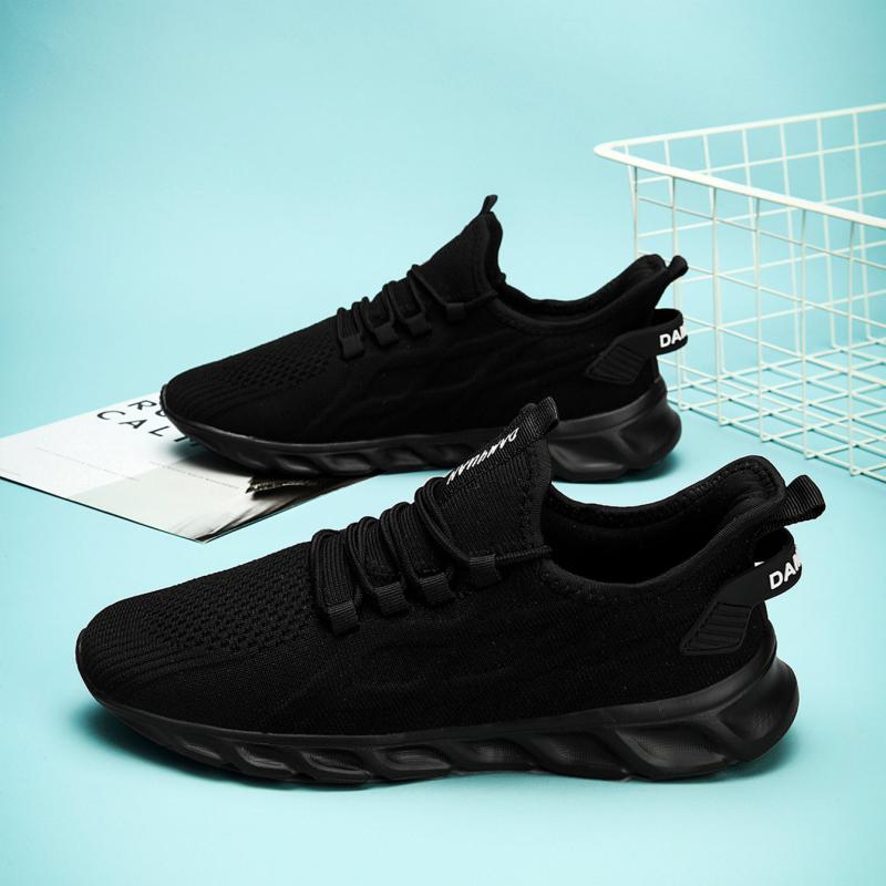 Women's Breathable Knit Sneakers Low Top Lace Up Casual Shoes